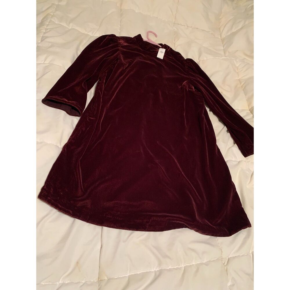 GAP Dark Maroon Velvet Long Sleeve Dress M – Soft Luxe Velvet( NWT)